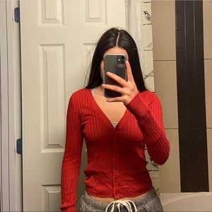 Urban outfitters mini button up v neck cardigan